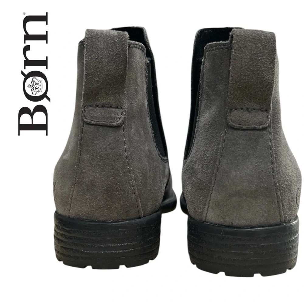 Born Men’s Opanka Chelsea Dark Grey Carbon Suede Pull-On‎ Boots - Size 8
